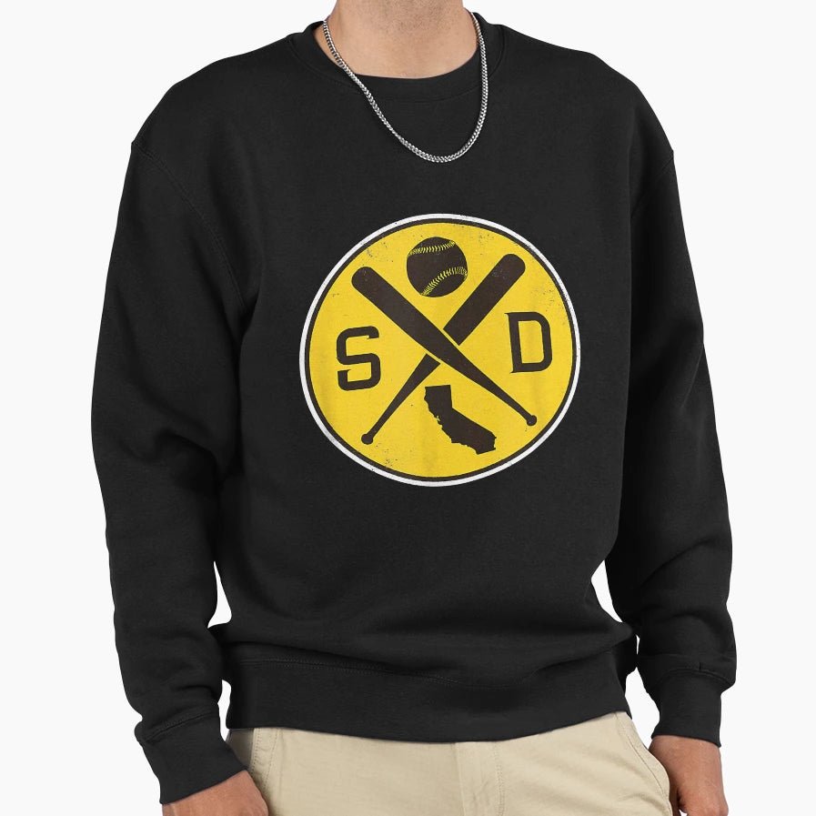San Diego Baseball Bats Sd Game Sweatshirt - Minimalist Print for Adults - T-Shirt, Sweatshirt, Hoodie
