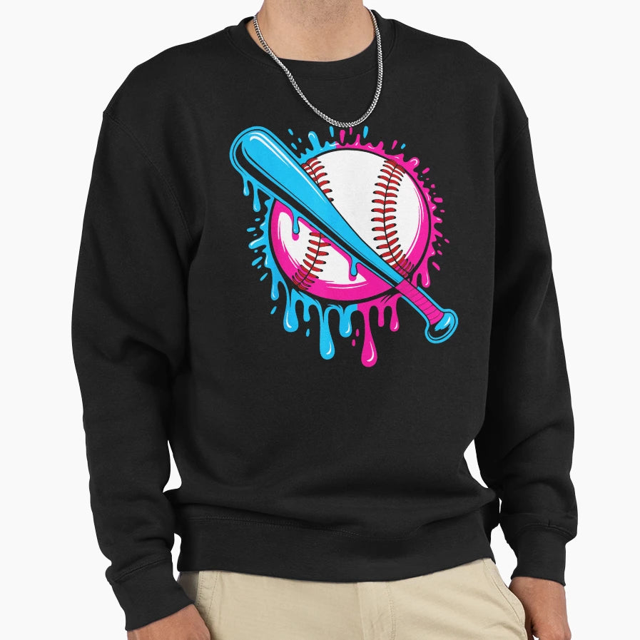 Baseball Drip Ice Cream Drip Baseball Sweatshirt - Unique Graphic Men Women - T-Shirt, Sweatshirt, Hoodie