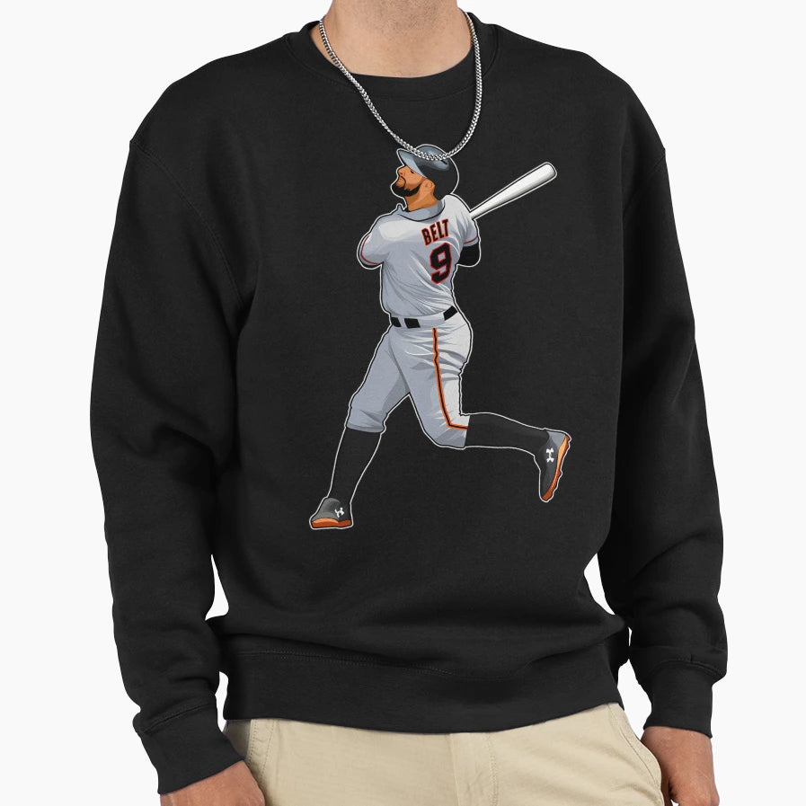 Brandon Belt 9 Homerun Sweatshirt - Unique Graphic for Adults - T-Shirt, Sweatshirt, Hoodie