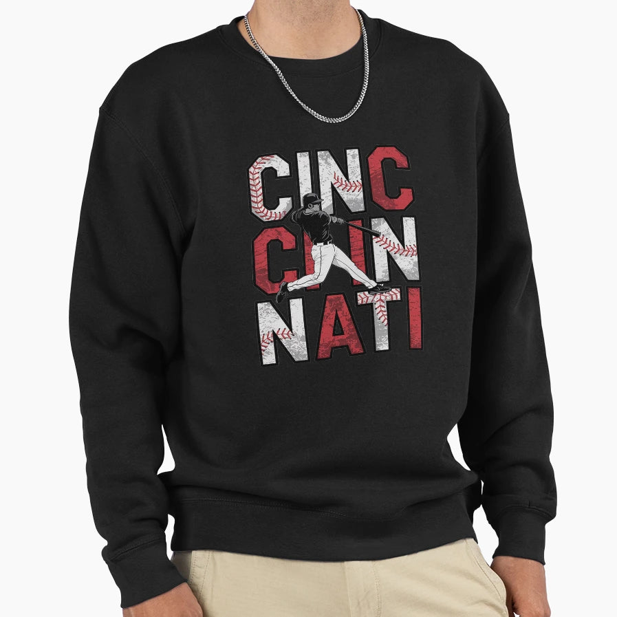Cincinnati Baseball Lover Met Game Day Sweatshirt - Graphic Print Men Women - T-Shirt, Sweatshirt, Hoodie