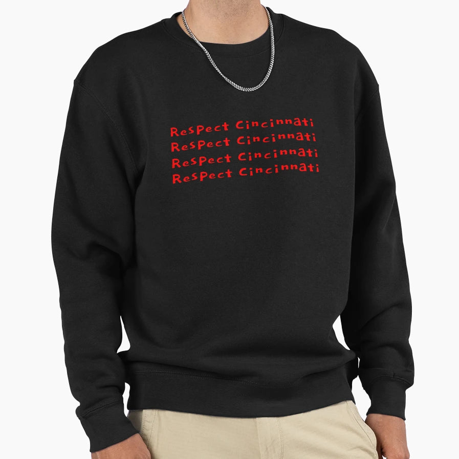 Respect Cincinnati Red Sweatshirt - Minimalist Print Men Women - T-Shirt, Sweatshirt, Hoodie