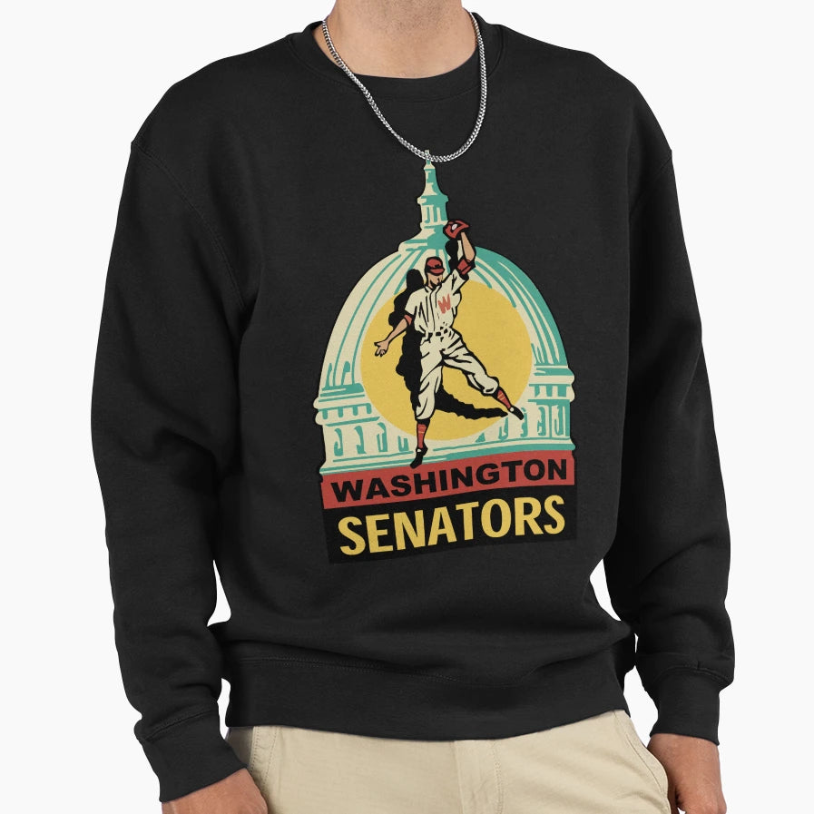 Senators Baseball Sweatshirt - Novelty Apparel for Adults - T-Shirt, Sweatshirt, Hoodie