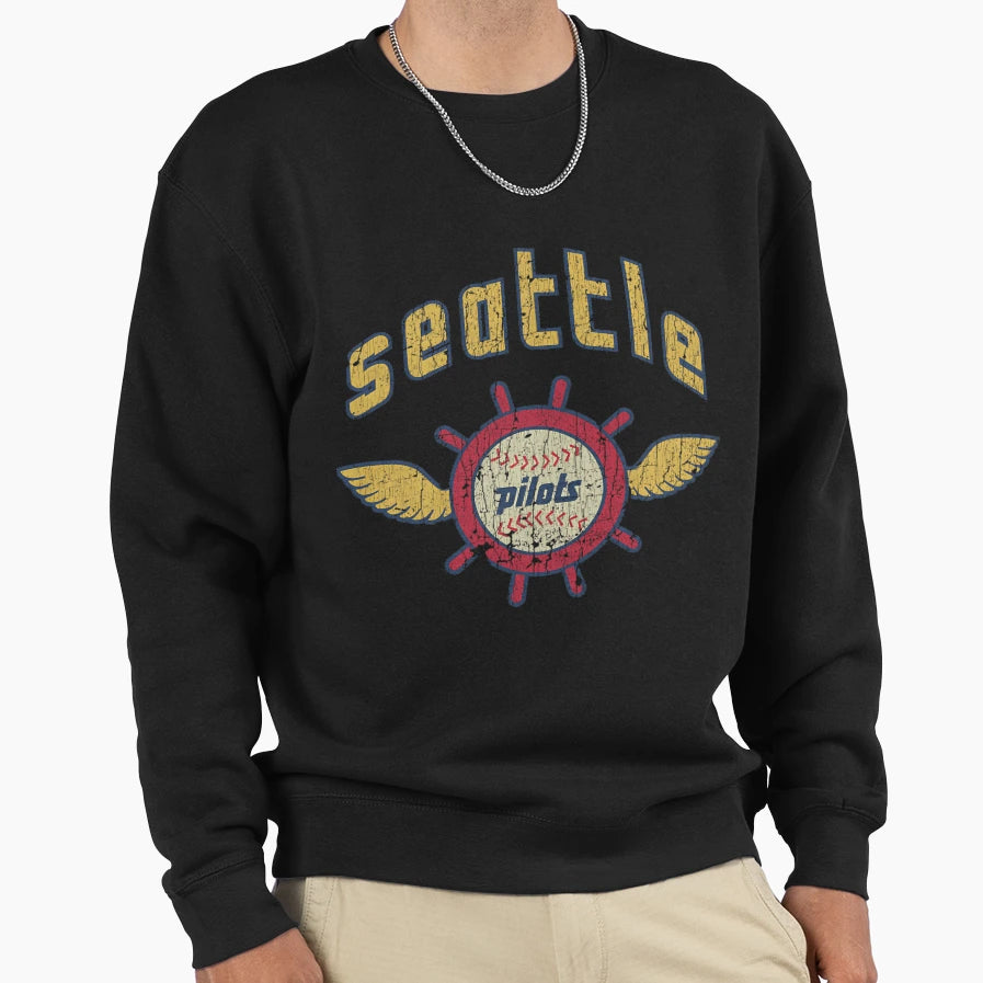 Seattle Pilots Baseball Sweatshirt - Casual Everyday Wear Unisex - T-Shirt, Sweatshirt, Hoodie