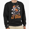 67 Bruh Halloween Meme Funny Skeleton Sweatshirt - Minimalist Print Unisex - T-Shirt, Sweatshirt, Hoodie
