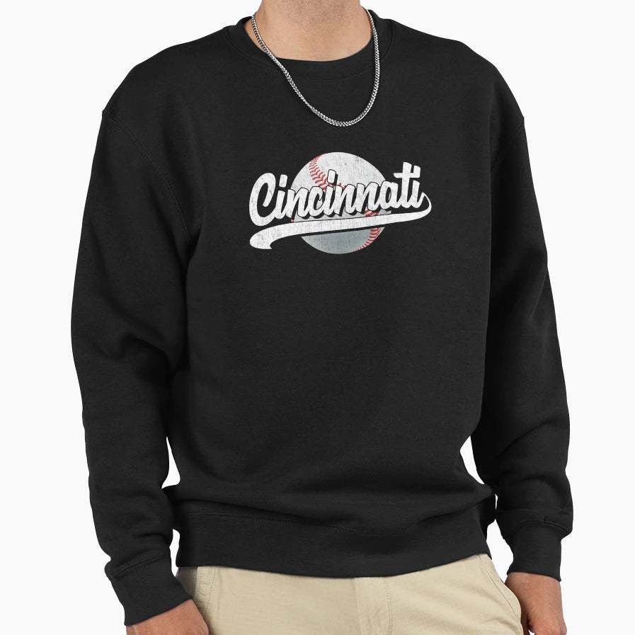 Cincinnati Funny Baseball Lover Sweatshirt - Minimalist Print Men Women - T-Shirt, Sweatshirt, Hoodie