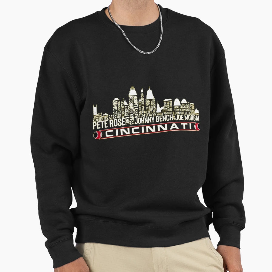 Cincinnati Baseball Team All Time T-Shirt - Streetwear Style for Adults - T-Shirt, Sweatshirt, Hoodie