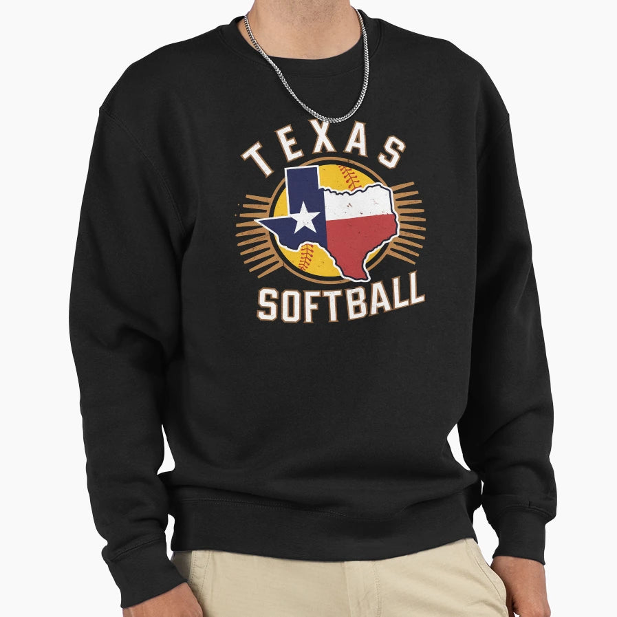 Texas Softball Sweatshirt - Minimalist Print Unisex - T-Shirt, Sweatshirt, Hoodie