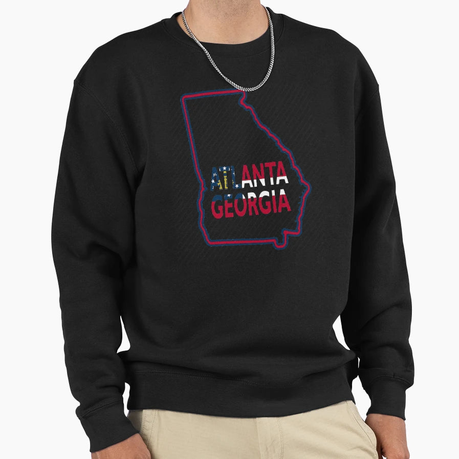 Team Georgia Map Atlanta Ga Sweatshirt - Graphic Print Men Women - T-Shirt, Sweatshirt, Hoodie