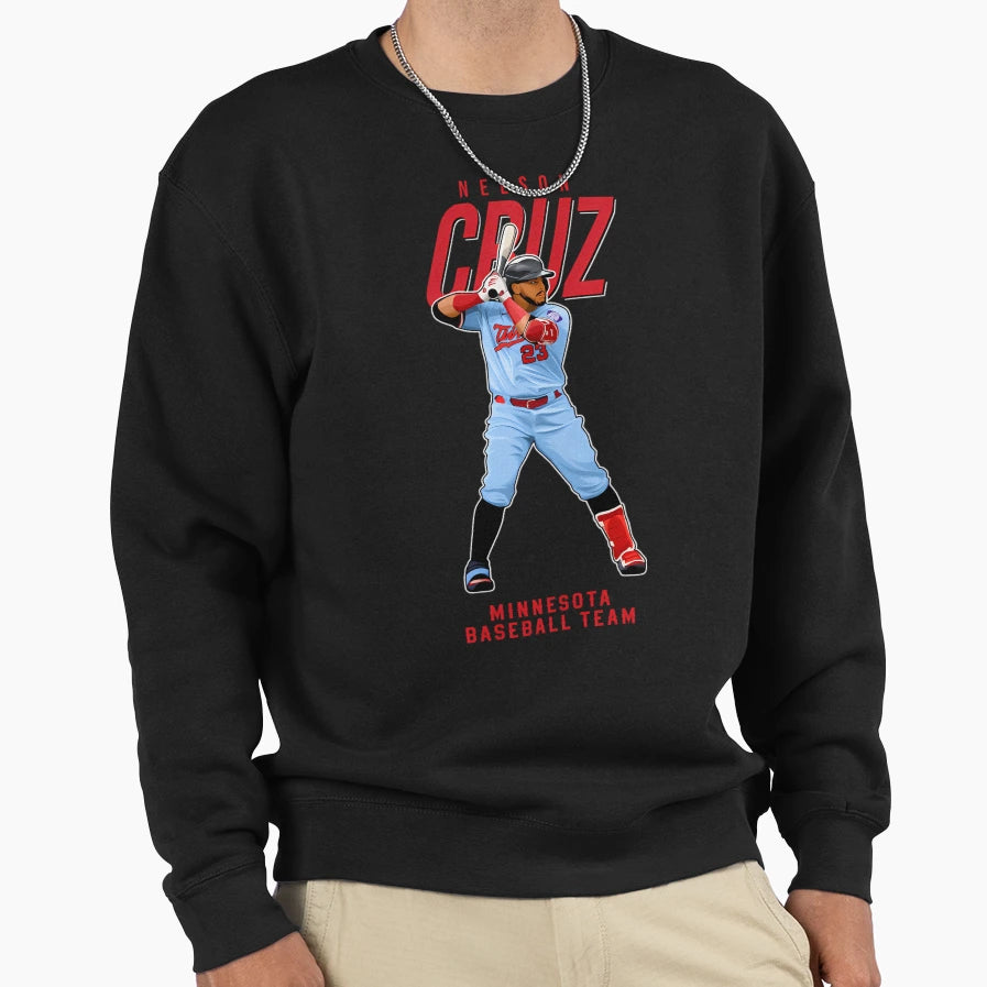 Nelson Cruz 23 Minnesota Baseball Sweatshirt - Custom Art Print Men Women - T-Shirt, Sweatshirt, Hoodie