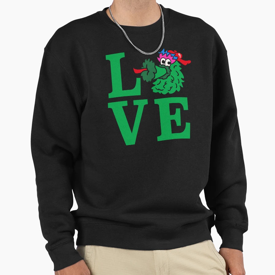 Philly Phanatic Love Baseball Sweatshirt - Fun Novelty Design for Adults - T-Shirt, Sweatshirt, Hoodie