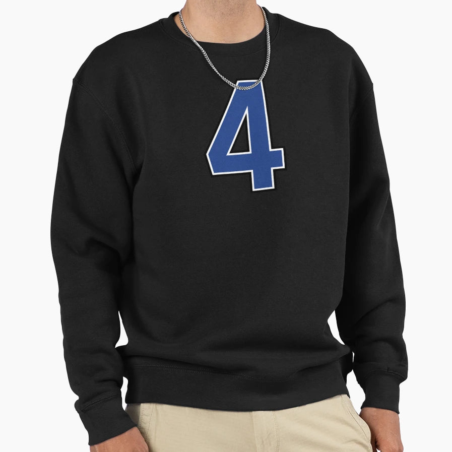Blue Number 4 Lucky Sports Jersey Sweatshirt - Unique Graphic Men Women - T-Shirt, Sweatshirt, Hoodie