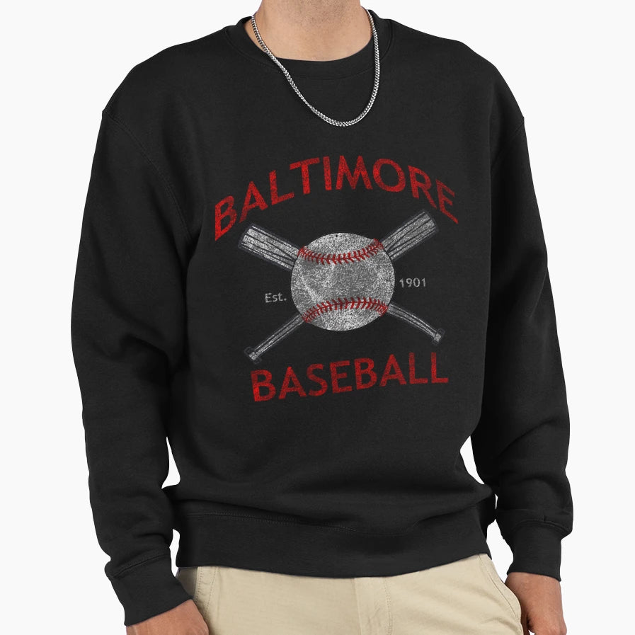 Baltimore Baseball Sweatshirt - Trendy Graphic for Adults - T-Shirt, Sweatshirt, Hoodie