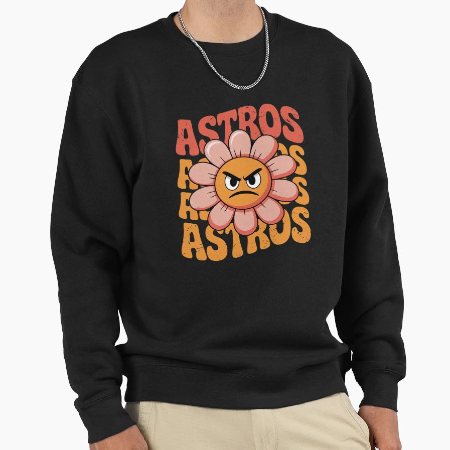 Astros Throwback Flower Sweatshirt - Aesthetic Graphic Unisex - T-Shirt, Sweatshirt, Hoodie
