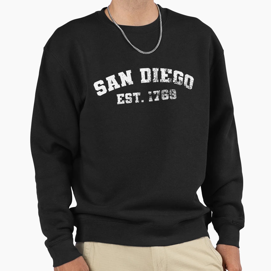 San Diego Est 1769 Distressed Sweatshirt - Casual Everyday Wear Men Women - T-Shirt, Sweatshirt, Hoodie