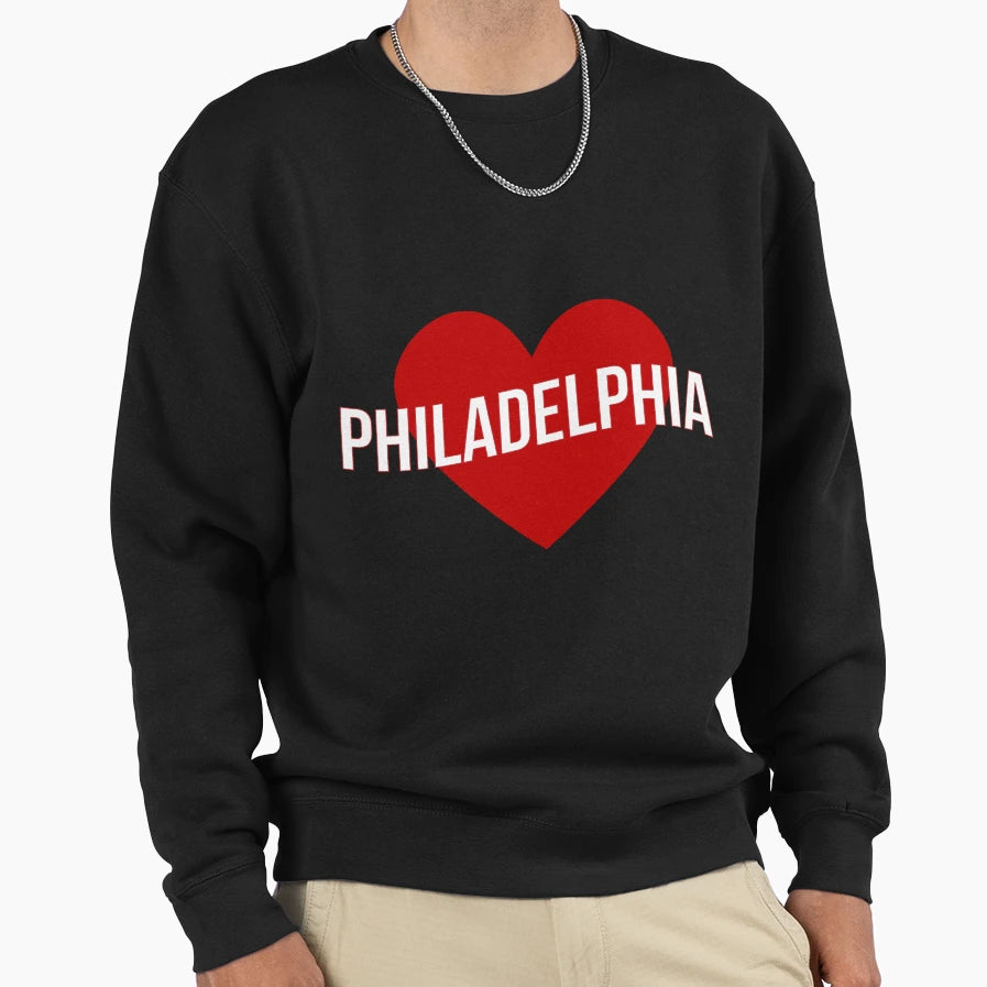 Philadelphia Heart Sweatshirt - Novelty Apparel for Adults - T-Shirt, Sweatshirt, Hoodie