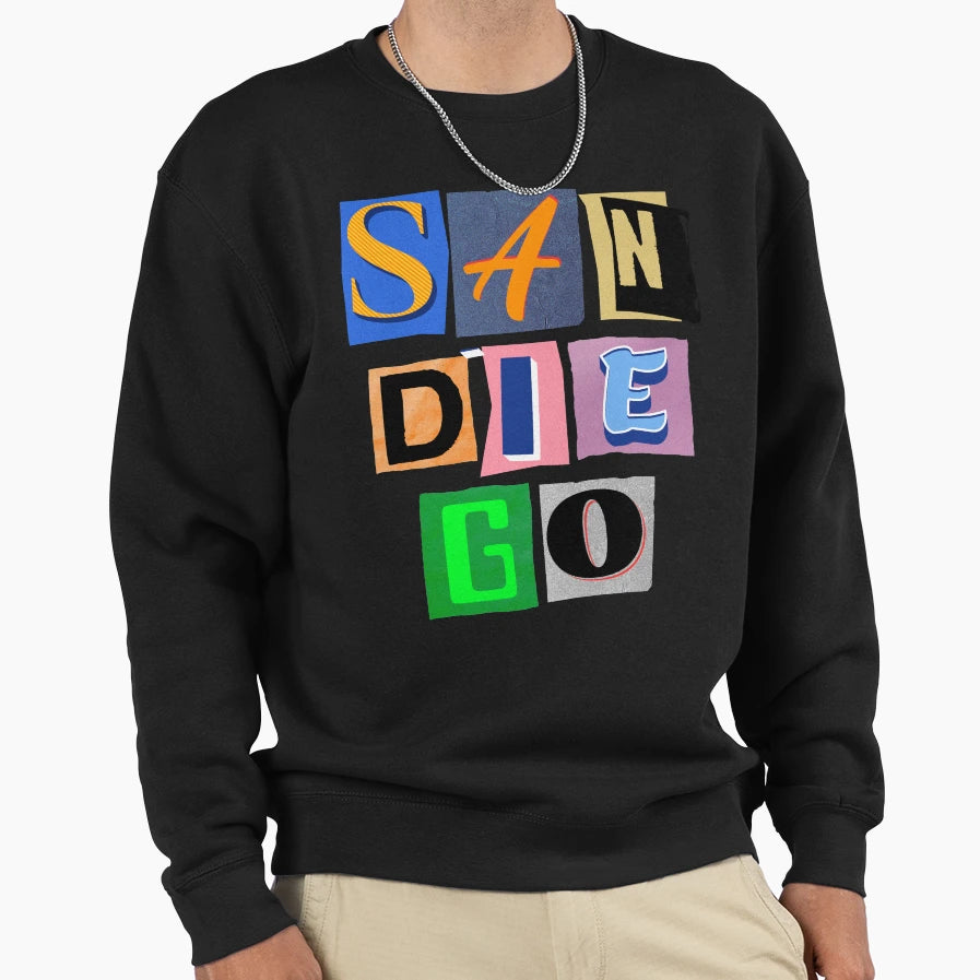 San Diego Scribble Sd Waves Sweatshirt - Unique Graphic for Adults - T-Shirt, Sweatshirt, Hoodie