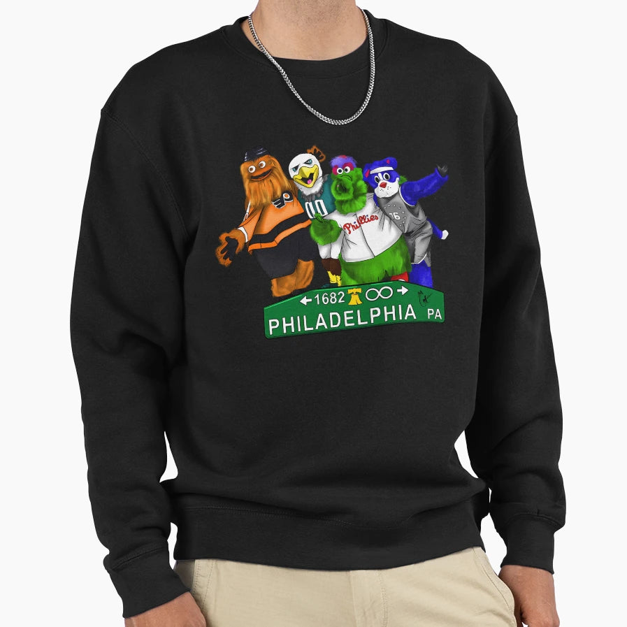 Philly Mascots 1682 Sweatshirt - Graphic Print for Adults - T-Shirt, Sweatshirt, Hoodie