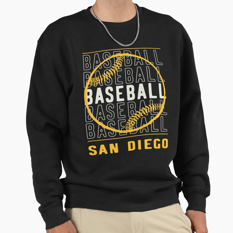 Baseball San Diego Sweatshirt - Graphic Print Unisex - T-Shirt, Sweatshirt, Hoodie