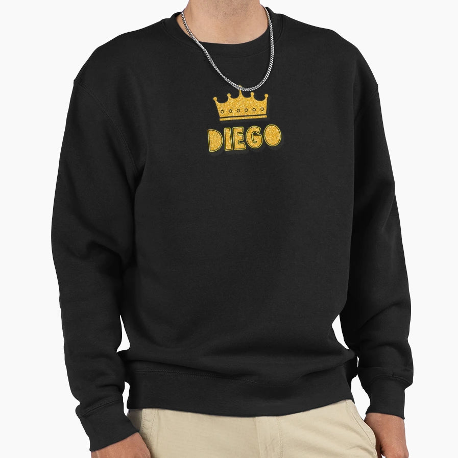 Diego Personalized Name Crown Funny Sweatshirt - Custom Art Print Unisex - T-Shirt, Sweatshirt, Hoodie