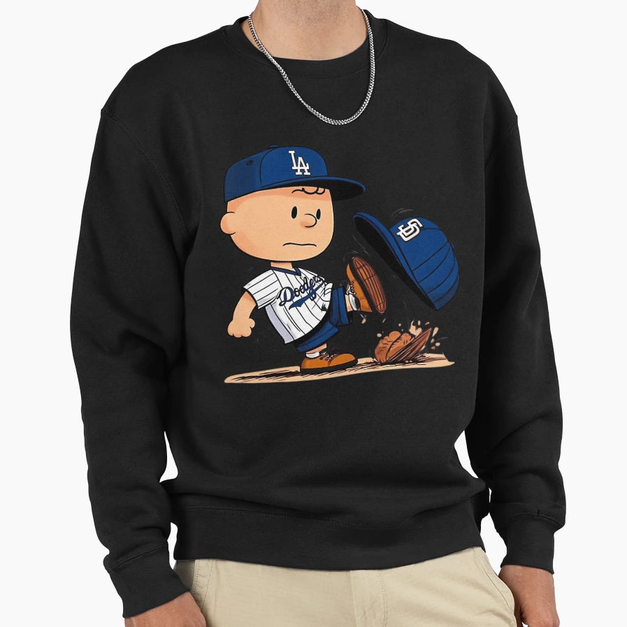 Charlie Brown Los Dodgers Mound Sweatshirt - Fun Novelty Design Unisex - T-Shirt, Sweatshirt, Hoodie