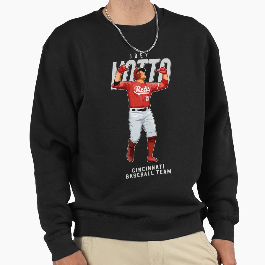 Joey Votto 19 Cincinnati Baseball Team Sweatshirt - Custom Art Print Unisex - T-Shirt, Sweatshirt, Hoodie