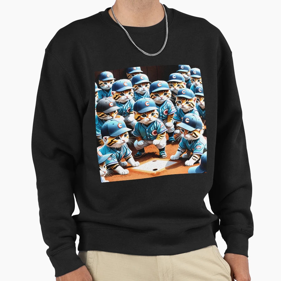 Kitten Baseball Team Sweatshirt - Minimalist Print Men Women - T-Shirt, Sweatshirt, Hoodie