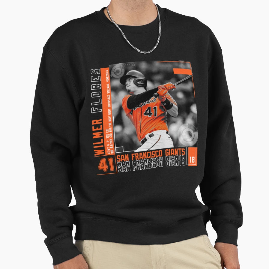 Wilmer Flores Baseball Sweatshirt - Fun Novelty Design Men Women - T-Shirt, Sweatshirt, Hoodie