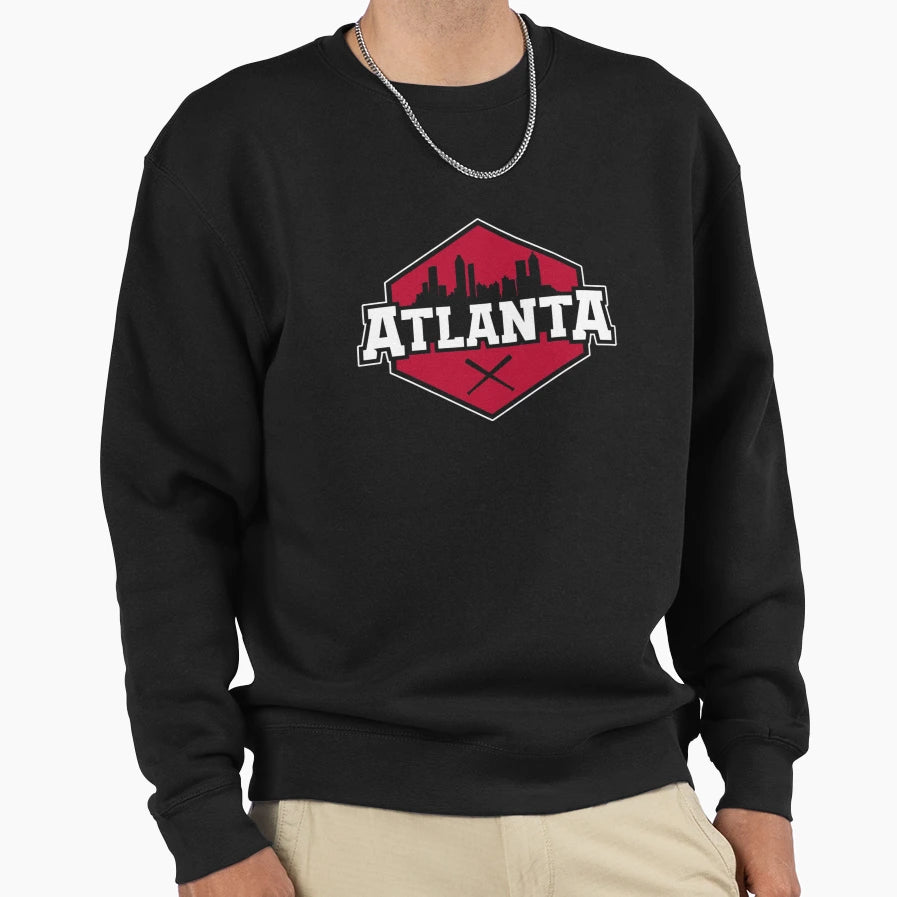 Atlanta Modern City Skyline Logo Sweatshirt - Aesthetic Graphic for Adults - T-Shirt, Sweatshirt, Hoodie