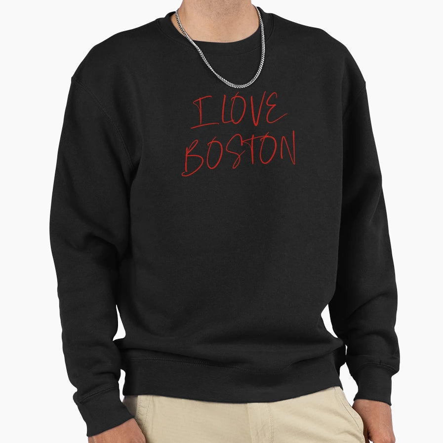 I Love Boston Sweatshirt - Graphic Print Unisex - T-Shirt, Sweatshirt, Hoodie