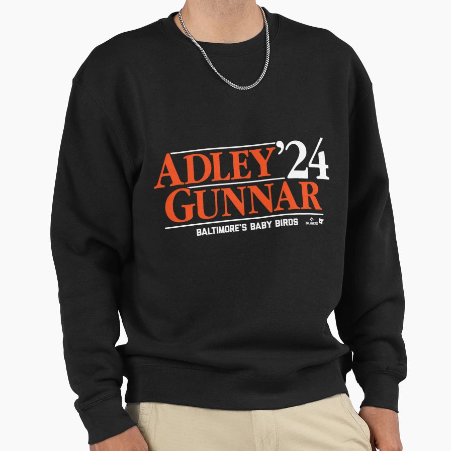 Adley Gunnar 24 Baltimore Baseball Sweatshirt - Trendy Graphic for Adults - T-Shirt, Sweatshirt, Hoodie