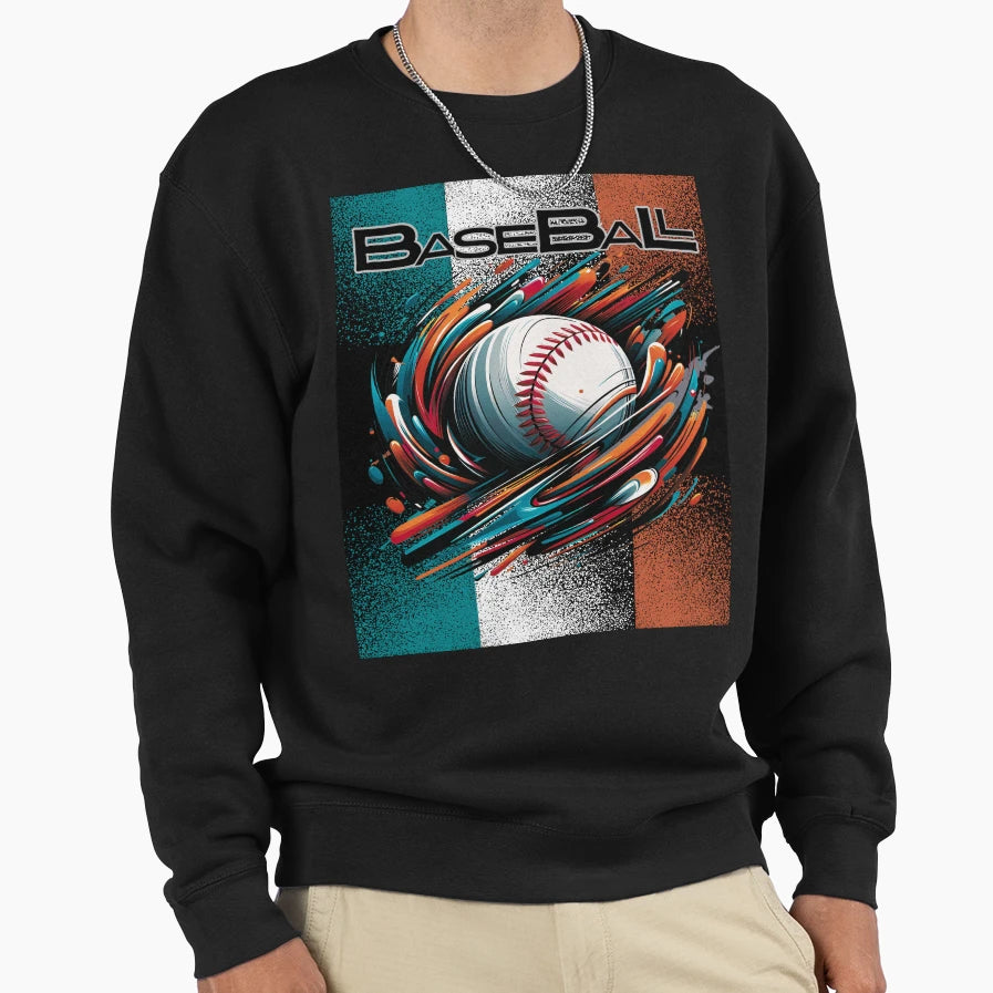 Baseball Sweatshirt - Custom Art Print for Adults - T-Shirt, Sweatshirt, Hoodie
