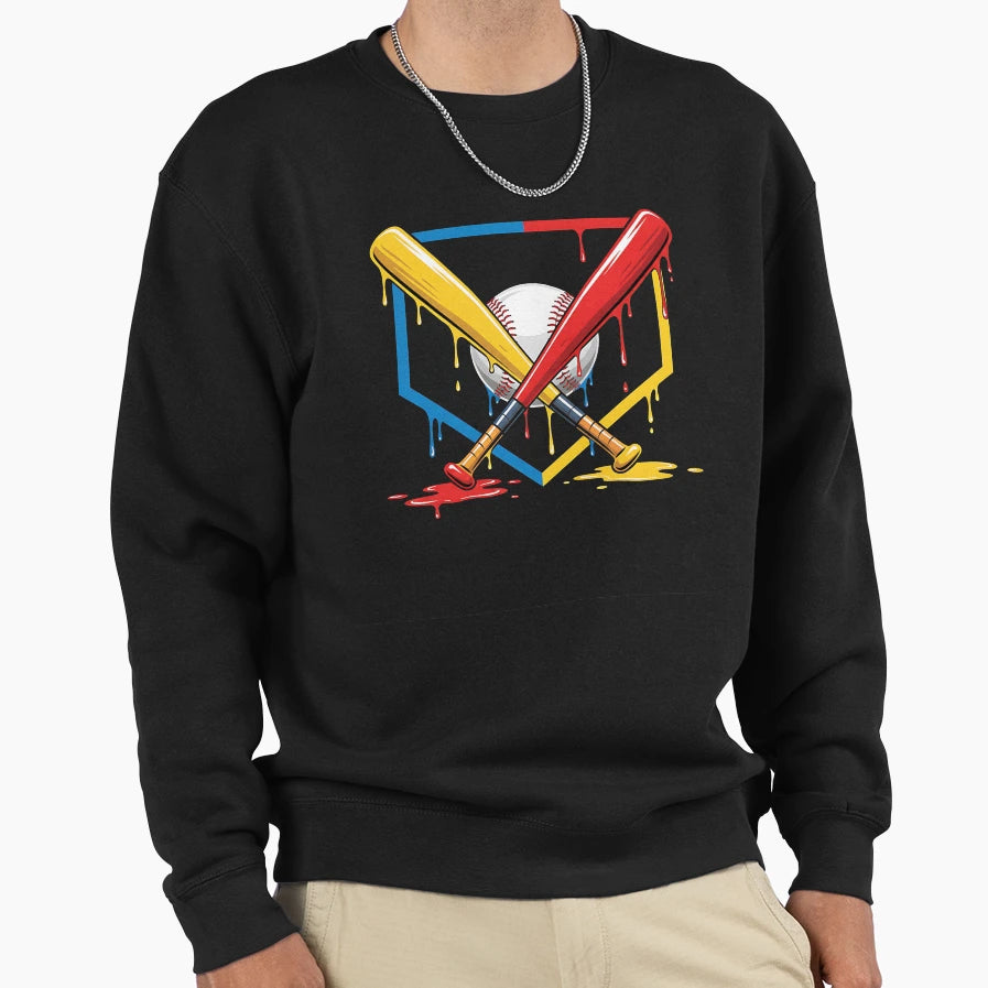 Baseball Ice Cream Drip Back To School Sweatshirt - Novelty Apparel Unisex - T-Shirt, Sweatshirt, Hoodie