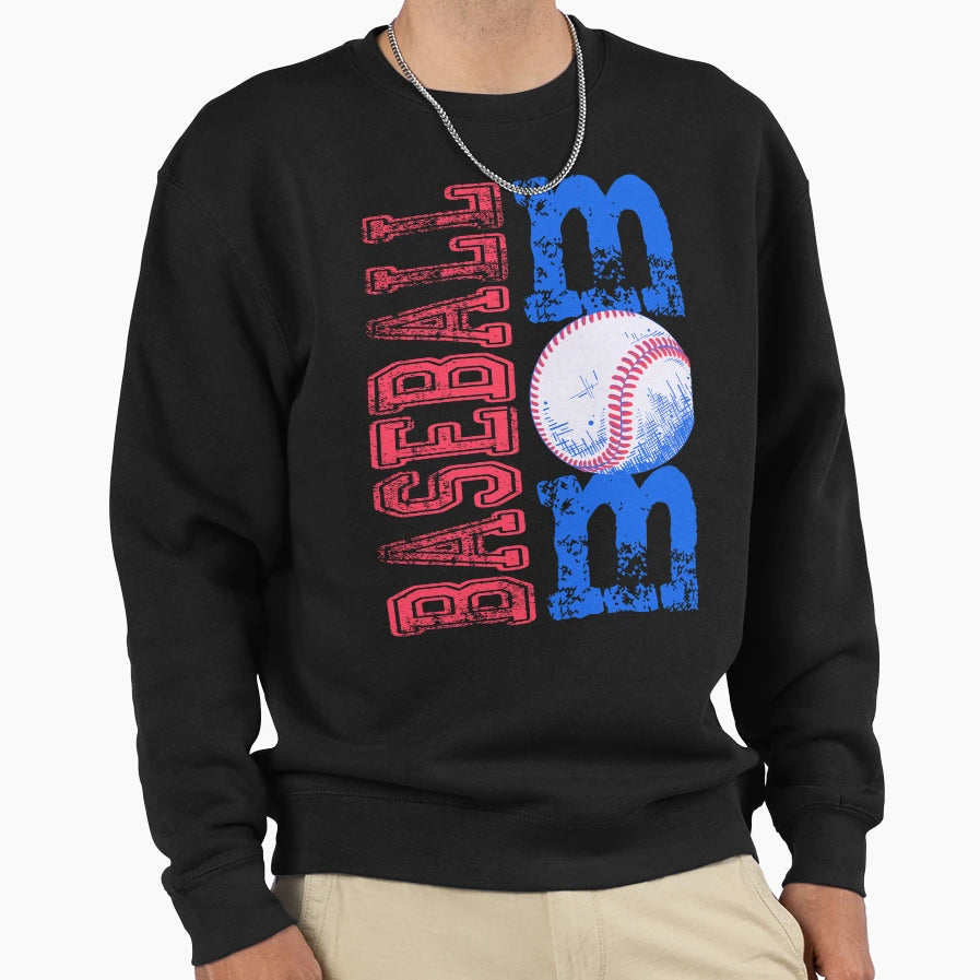 Rustic Baseball Mom Sweatshirt - Graphic Print Men Women - T-Shirt, Sweatshirt, Hoodie