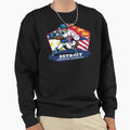 Usa American Baseball Detroit Sweatshirt - Graphic Print for Adults - T-Shirt, Sweatshirt, Hoodie