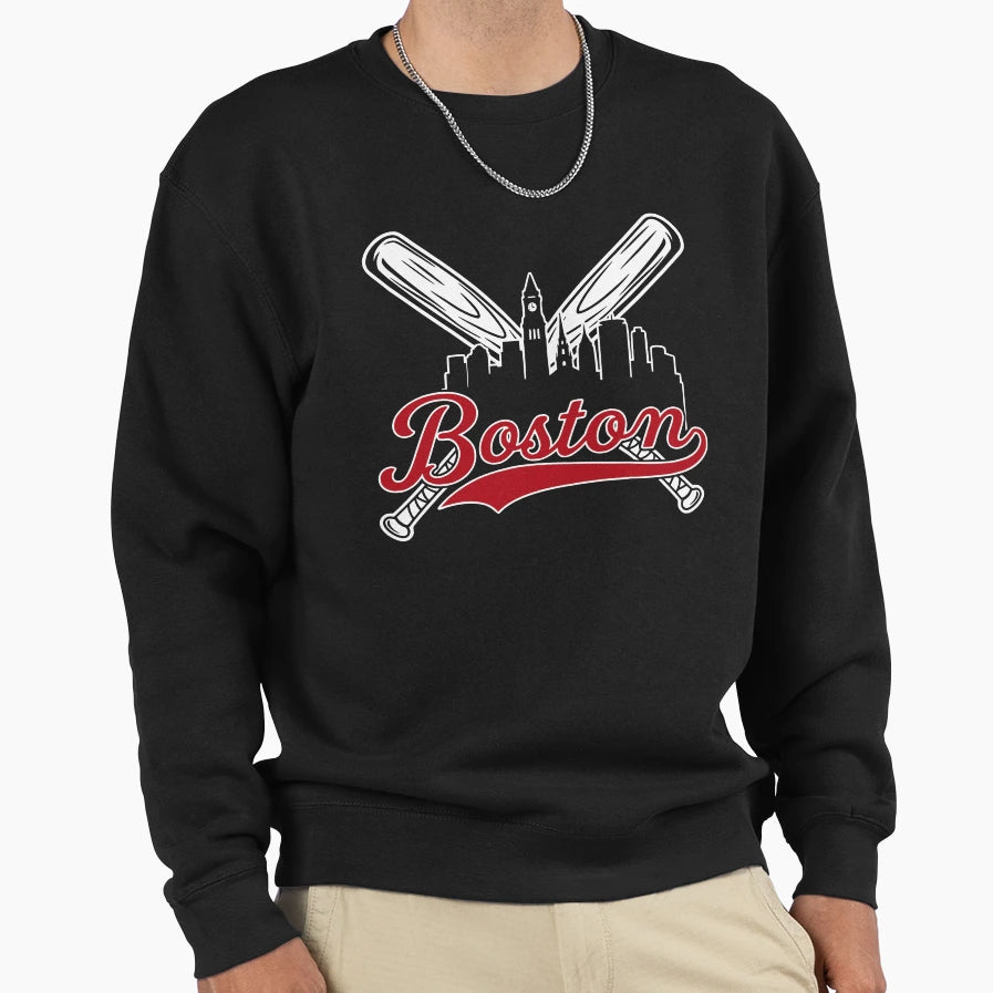 Boston Baseball Fan City Skyline Sweatshirt - Streetwear Style Men Women - T-Shirt, Sweatshirt, Hoodie
