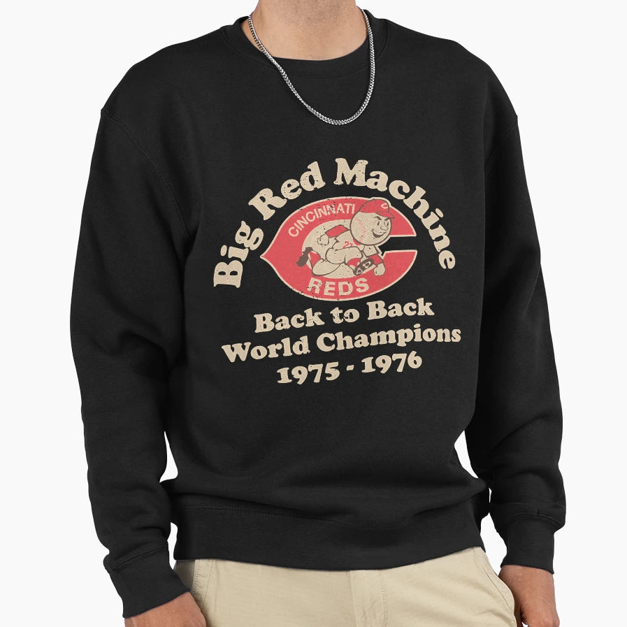 Big Red Machine Distressed Sweatshirt - Trendy Graphic Unisex - T-Shirt, Sweatshirt, Hoodie