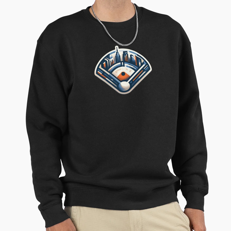 Nyc Skyline Baseball Field Sweatshirt - Trendy Graphic Unisex - T-Shirt, Sweatshirt, Hoodie