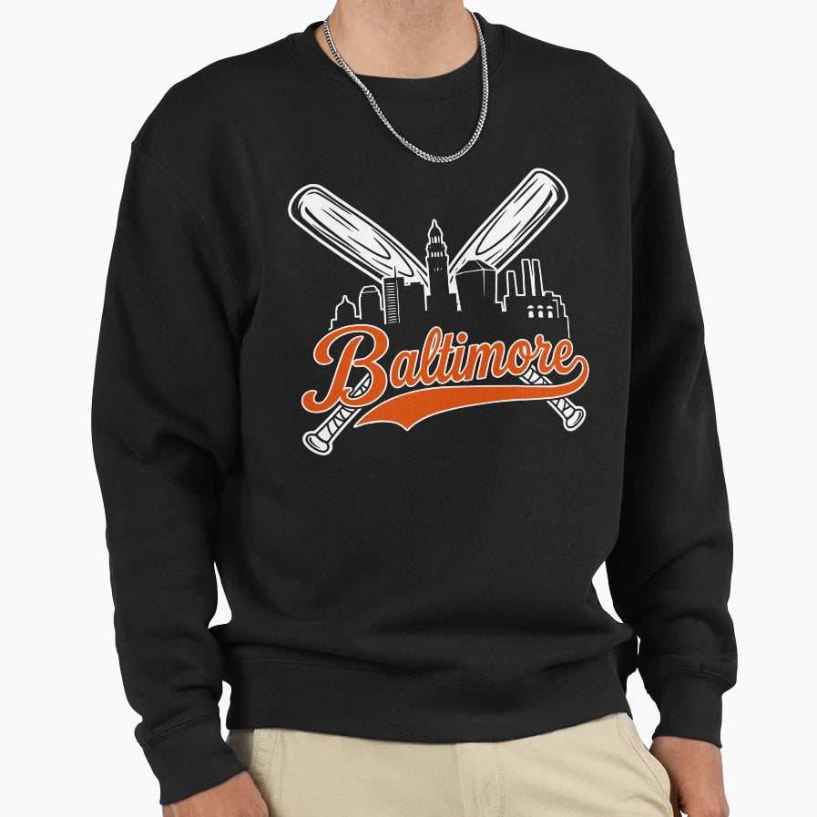 Baltimore Baseball Fan City Sweatshirt - Aesthetic Graphic Men Women - T-Shirt, Sweatshirt, Hoodie