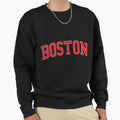 Boston Ma Varsity Red Text Sweatshirt - Aesthetic Graphic Men Women - T-Shirt, Sweatshirt, Hoodie