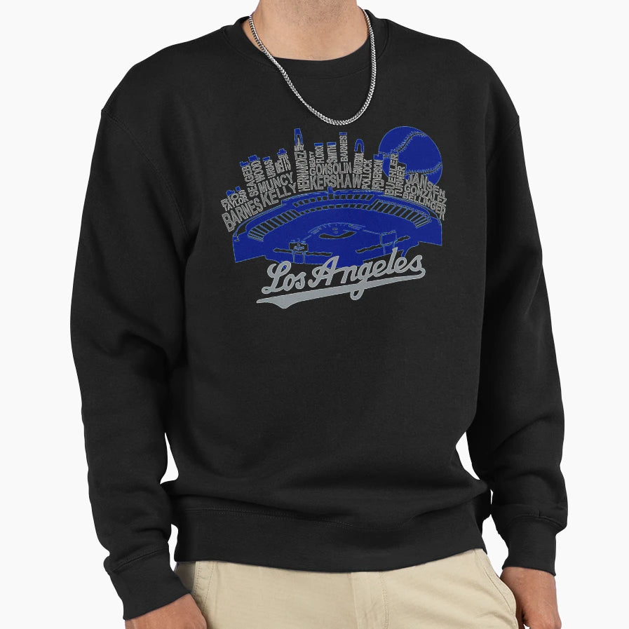 La Pro Baseball Team Skyline Los Angeles Sweatshirt - Graphic Print Unisex - T-Shirt, Sweatshirt, Hoodie