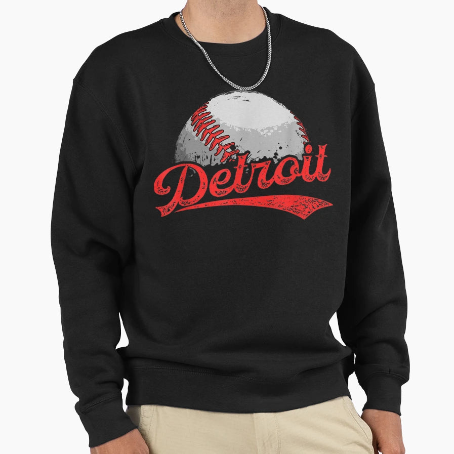 Detroit Cityscape Baseball Lover Sweatshirt - Unique Graphic Unisex - T-Shirt, Sweatshirt, Hoodie