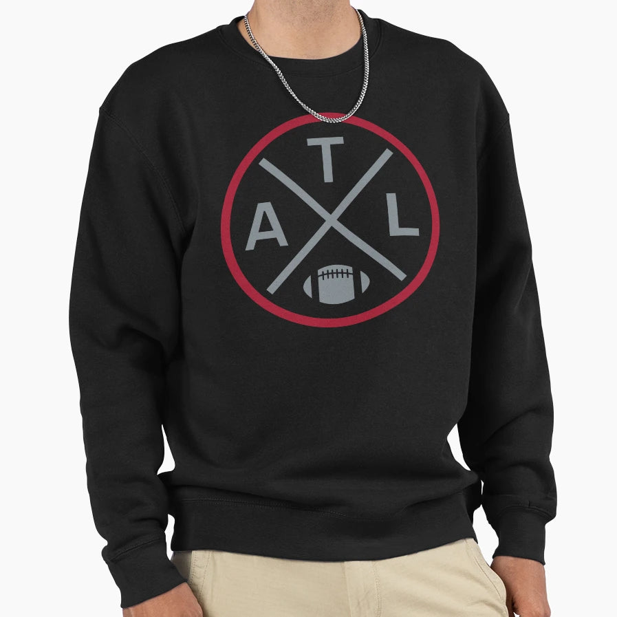Atlanta Football Emblem Atl Sweatshirt - Casual Everyday Wear Men Women - T-Shirt, Sweatshirt, Hoodie