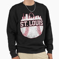 St Louis Baseball Skyline Cardinal Sweatshirt - Minimalist Print Men Women - T-Shirt, Sweatshirt, Hoodie