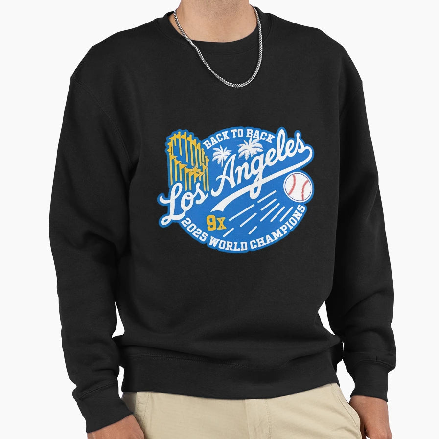 Back To Back 9X Los Angeles Dodgers Sweatshirt - Unique Graphic for Adults - T-Shirt, Sweatshirt, Hoodie