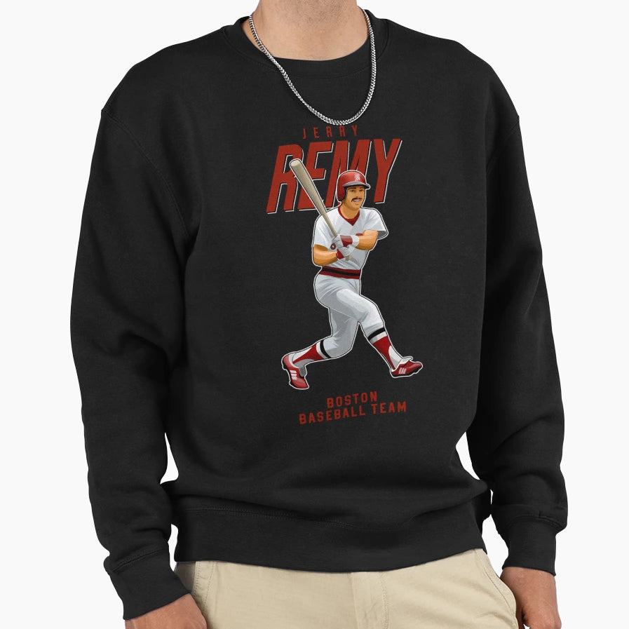 Jerry Remy Boston Baseball Team Sweatshirt - Unique Graphic for Adults - T-Shirt, Sweatshirt, Hoodie