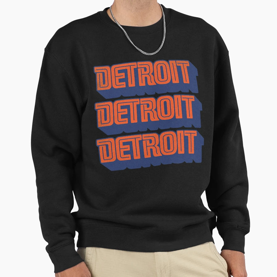 Old School Detroit 70S Sweatshirt - Graphic Print for Adults - T-Shirt, Sweatshirt, Hoodie