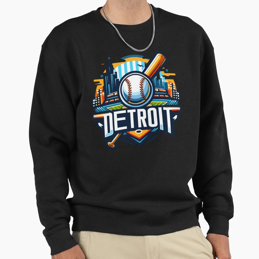 Detroit Diamond Master Baseball Art Sweatshirt - Unique Graphic for Adults - T-Shirt, Sweatshirt, Hoodie