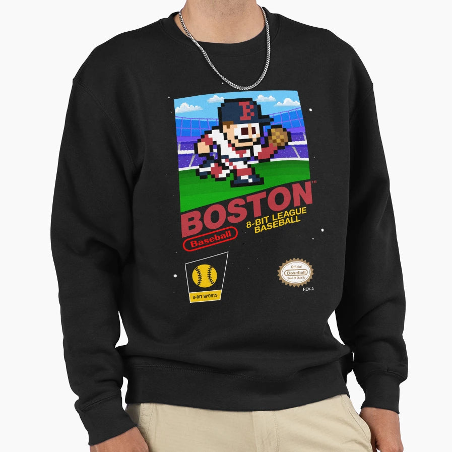 Boston 8 Bit Videogame Cart Sweatshirt - Casual Everyday Wear Unisex - T-Shirt, Sweatshirt, Hoodie