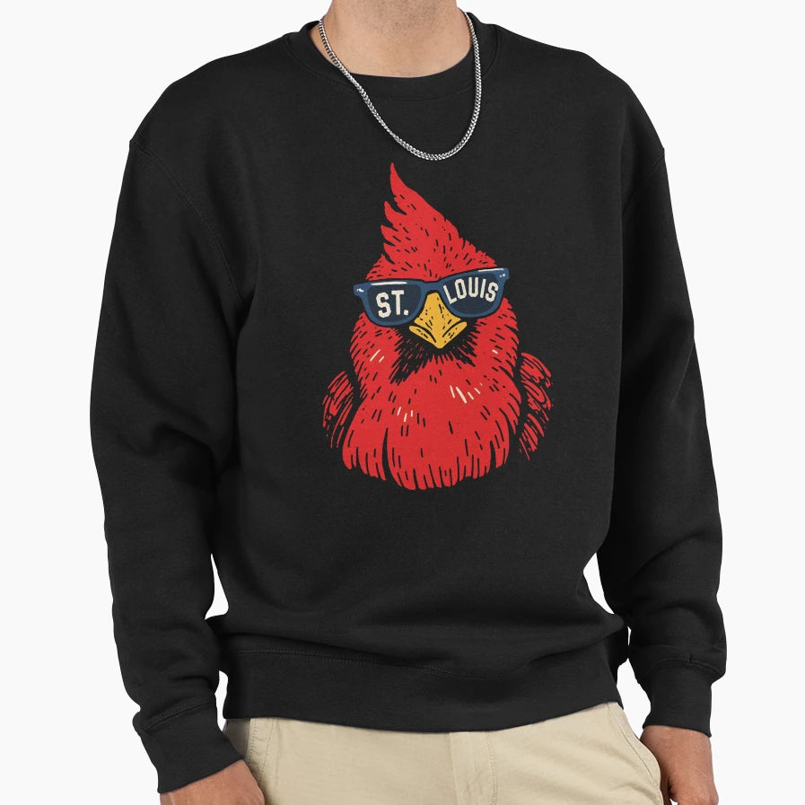 Red Bird Mascot Drawing Baseball Sweatshirt - Streetwear Style Men Women - T-Shirt, Sweatshirt, Hoodie