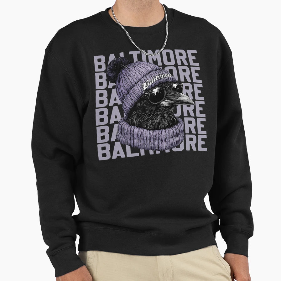 Grooviness Balt Imore Ravens Sweatshirt - Aesthetic Graphic for Adults - T-Shirt, Sweatshirt, Hoodie